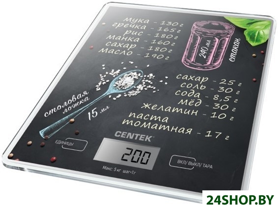 Весы кухонные CENTEK CT-2462 (черный) Весы кухонные CENTEK CT-2462 (черный)