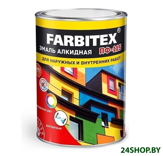 Эмаль Farbitex ПФ-115 1.8 кг (хаки) Эмаль Farbitex ПФ-115 1.8 кг (хаки)