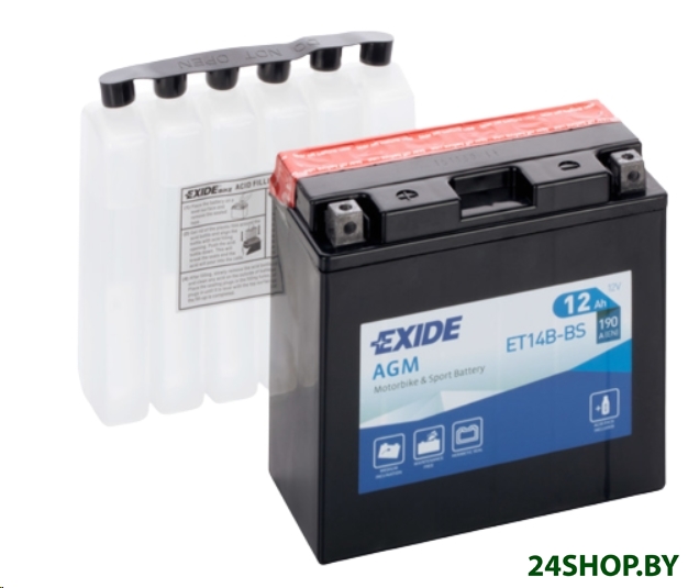 Мотоциклетный аккумулятор Exide ET14B-BS (12 А·ч) Мотоциклетный аккумулятор Exide ET14B-BS (12 А·ч)