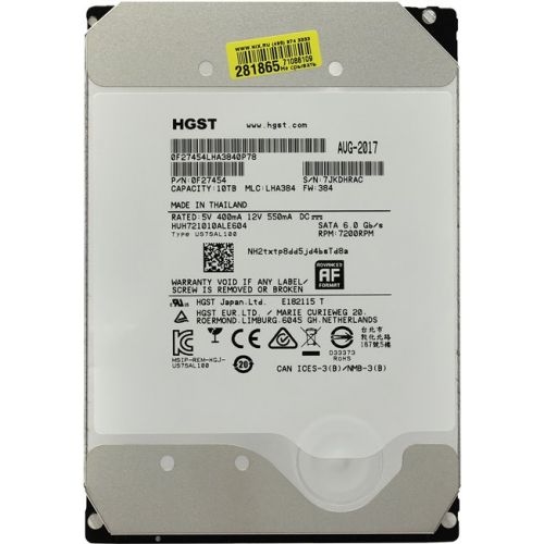 Жесткий диск WD Ultrastar He10 10TB HUH721010ALE604 Жесткий диск WD Ultrastar He10 10TB HUH721010ALE604