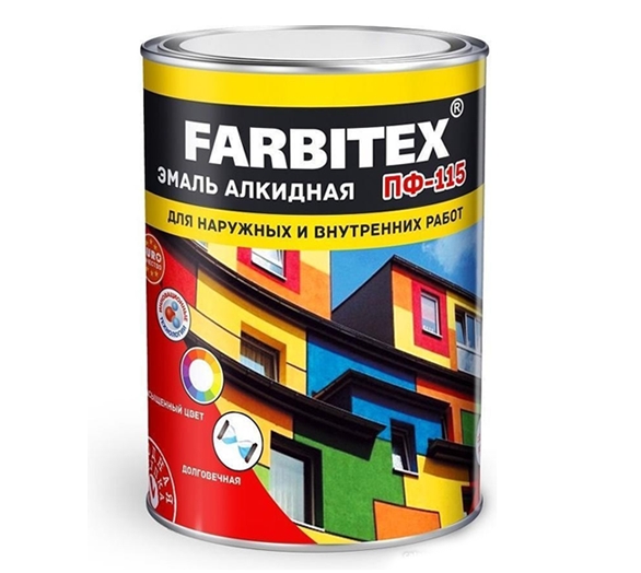 Эмаль Farbitex ПФ-115 5 кг (терракотовый) Эмаль Farbitex ПФ-115 5 кг (терракотовый)