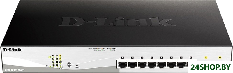 Управляемый коммутатор 2-го уровня D-Link DGS-1210-10MP/F3A Управляемый коммутатор 2-го уровня D-Link DGS-1210-10MP/F3A