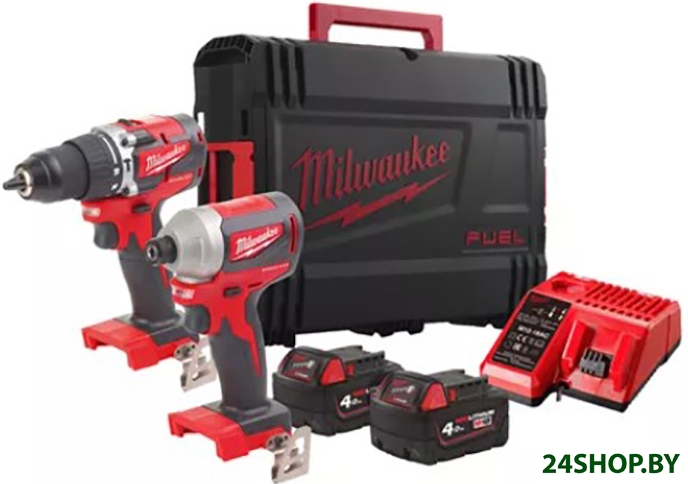 Набор электроинструмента Milwaukee M18 CBLPP2A-402C 4933464536 (шуруповерт, винтоверт, 2 АКБ, кейс) Набор электроинструмента Milwaukee M18 CBLPP2A-402C 4933464536 (шуруповерт, винтоверт, 2 АКБ, кейс)