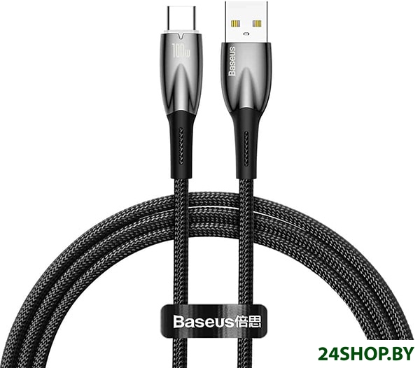 Кабель Baseus Glimmer Series Fast Charging Data Cable USB Type-A - Type-C 100W CADH000501 (2 м, черн Кабель Baseus Glimmer Series Fast Charging Data Cable USB Type-A - Type-C 100W CADH000501 (2 м, черн