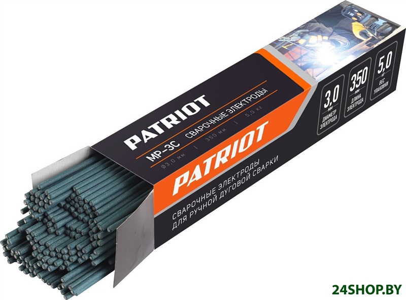 Электрод Patriot МР-3С 3.0мм/350мм (5кг) Электрод Patriot МР-3С 3.0мм/350мм (5кг)