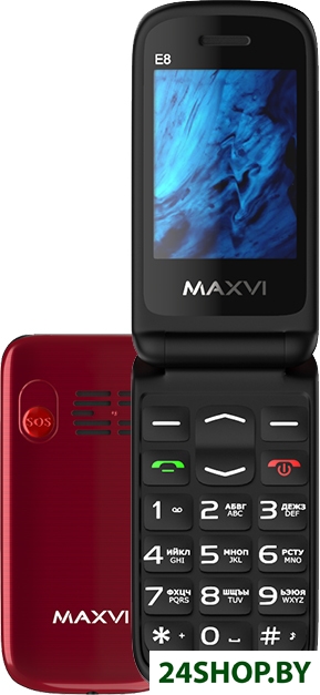 Кнопочный телефон Maxvi E8 (розовый) Кнопочный телефон Maxvi E8 (розовый)