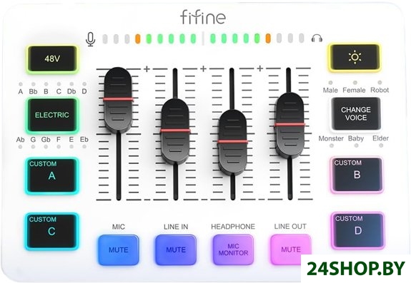 Микшерный пульт FIFINE SC3 (белый) Микшерный пульт FIFINE SC3 (белый)