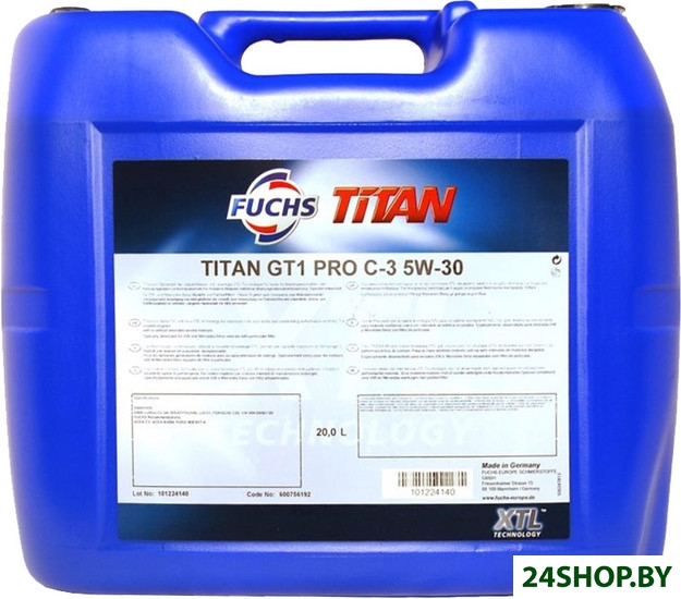 Моторное масло Fuchs Titan GT1 Pro C-3 5W-30 20л Моторное масло Fuchs Titan GT1 Pro C-3 5W-30 20л