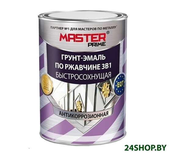 Грунт-эмаль Master Prime По ржавчине 3 в 1 быстросохнущая 0.9 л (желтый) Грунт-эмаль Master Prime По ржавчине 3 в 1 быстросохнущая 0.9 л (желтый)