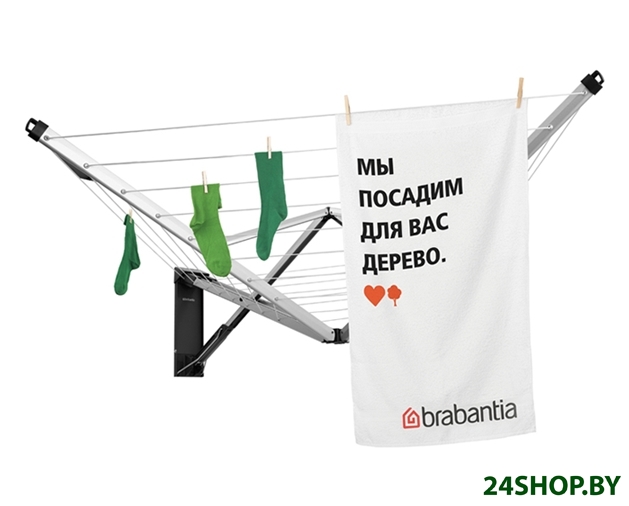 Сушилка для белья Brabantia WallFix с чехлом 375842 (серый металлик) Сушилка для белья Brabantia WallFix с чехлом 375842 (серый металлик)