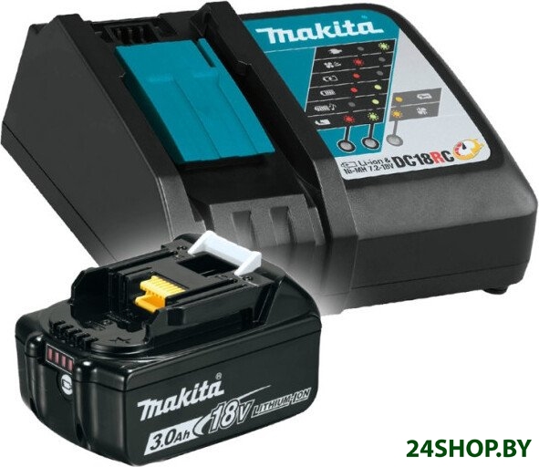 Аккумулятор с зарядным устройством Makita 191A24-4 (18В/3 Ah + 18В) Аккумулятор с зарядным устройством Makita 191A24-4 (18В/3 Ah + 18В)