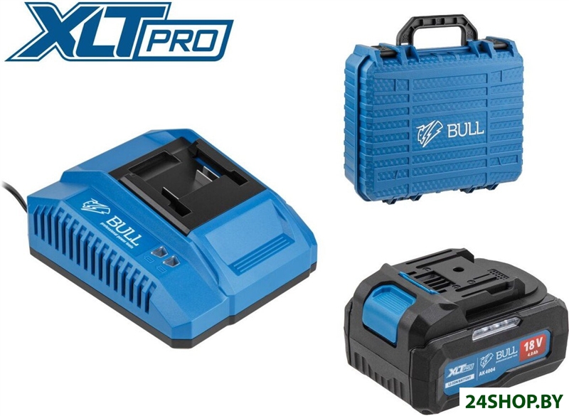Аккумулятор с зарядным устройством Bull XLTpro 2329061 (18В/4 Ah + 18В) Аккумулятор с зарядным устройством Bull XLTpro 2329061 (18В/4 Ah + 18В)