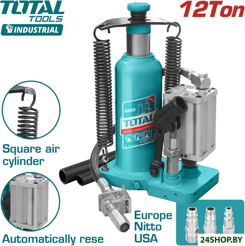 Бутылочный домкрат Total THT109126 12т Бутылочный домкрат Total THT109126 12т