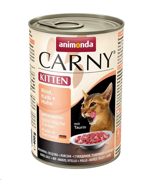 Консервированный корм для кошек Animonda Carny Kitten с говядиной, телятиной и курицей 400 г Консервированный корм для кошек Animonda Carny Kitten с говядиной, телятиной и курицей 400 г