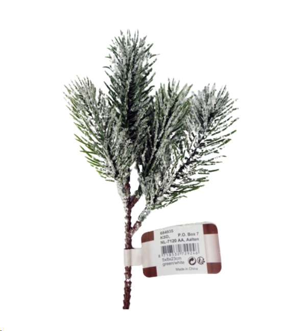 Ветка новогодняя GreenDeco 684935 (зеленый/белый) Ветка новогодняя GreenDeco 684935 (зеленый/белый)