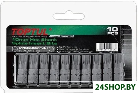 Набор бит Toptul FSFA1205G (10 предметов) Набор бит Toptul FSFA1205G (10 предметов)