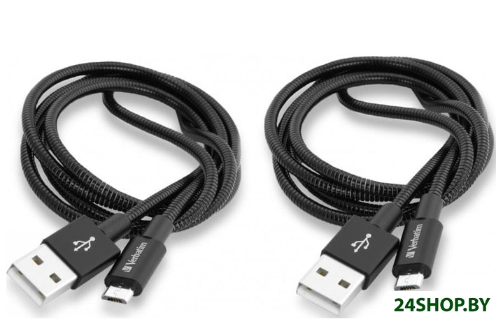 Кабель Verbatim 2 шт USB2.0 AM-microBM 1.0м (черный) Кабель Verbatim 2 шт USB2.0 AM-microBM 1.0м (черный)