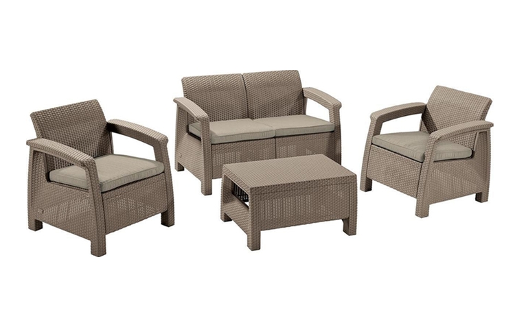 Набор садовой мебели Keter Corfu Set (капучино) Набор садовой мебели Keter Corfu Set (капучино)