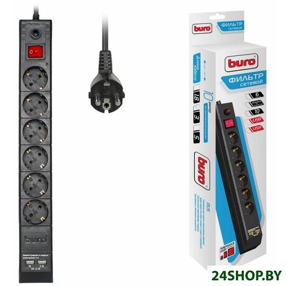 Сетевой фильтр Buro BU-SP3_USB_2A-B Сетевой фильтр Buro BU-SP3_USB_2A-B