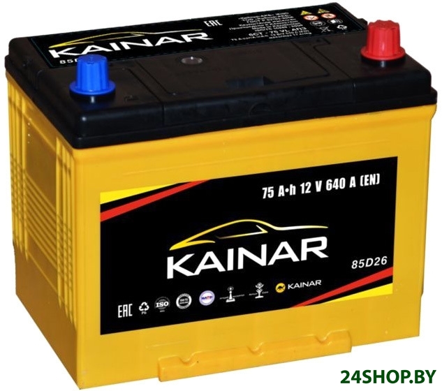 Автомобильный аккумулятор Kainar Asia 75 JR (75 А·ч) Автомобильный аккумулятор Kainar Asia 75 JR (75 А·ч)