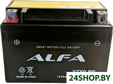 Мотоциклетный аккумулятор ALFA YTX9-BS (9 А·ч) Мотоциклетный аккумулятор ALFA YTX9-BS (9 А·ч)