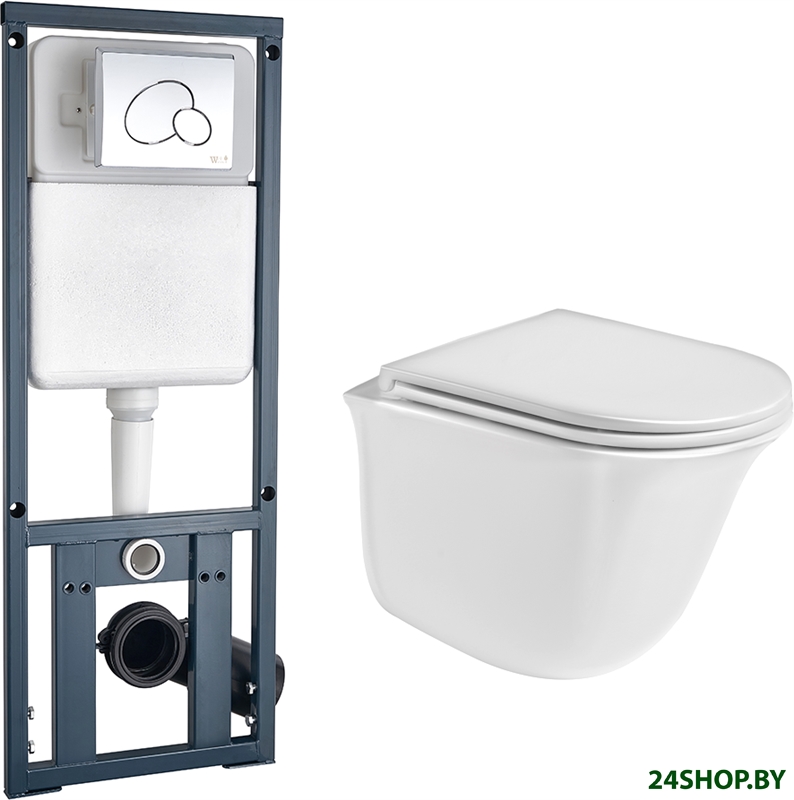 Унитаз WeltWasser Telbach 004 GL-WT + Marberg 410 RD (белый глянец/хром) Унитаз WeltWasser Telbach 004 GL-WT + Marberg 410 RD (белый глянец/хром)