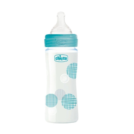 Бутылочка Chicco Well-Being Glass Boy 240 мл (0м+) (силиконовой соской) (00028721200000) Бутылочка Chicco Well-Being Glass Boy 240 мл (0м+) (силиконовой соской) (00028721200000)