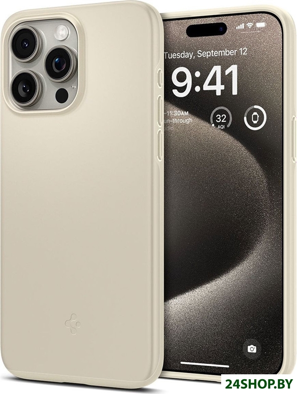 Чехол для телефона Spigen Thin Fit для iPhone 15 Pro Max ACS06551 (бежевый) Чехол для телефона Spigen Thin Fit для iPhone 15 Pro Max ACS06551 (бежевый)