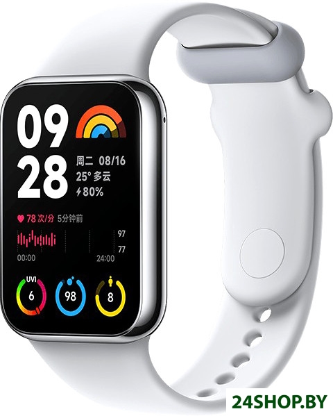 Фитнес-браслет Xiaomi Smart Band 8 Pro M2333B1 без NFC (серый, с белым силиконовым ремешком, междуна Фитнес-браслет Xiaomi Smart Band 8 Pro M2333B1 без NFC (серый, с белым силиконовым ремешком, междуна