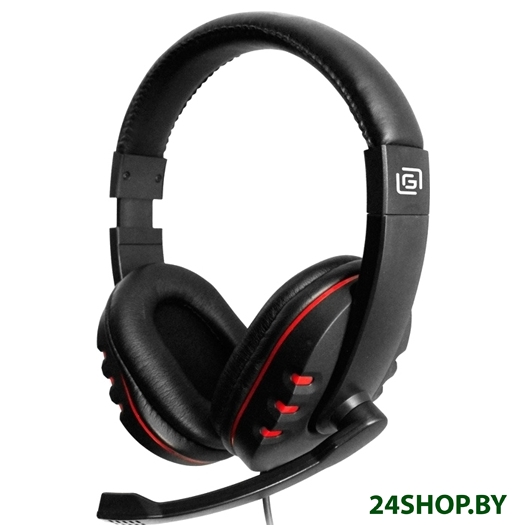 Наушники с микрофоном OKLICK HS-L380G (черный/красный) Наушники с микрофоном OKLICK HS-L380G (черный/красный)