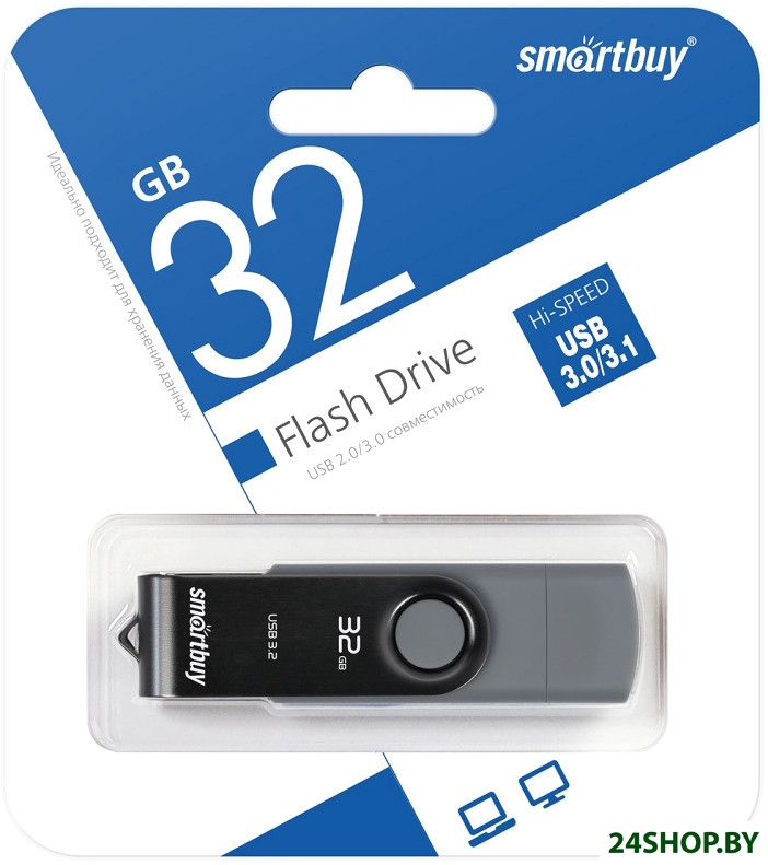 USB Flash SmartBuy Twist Dual 32GB (черный) USB Flash SmartBuy Twist Dual 32GB (черный)