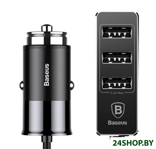 Автомобильное зарядное Baseus CCTON-01 Black Автомобильное зарядное Baseus CCTON-01 Black