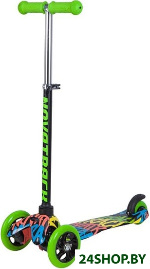 Самокат NOVATRACK Disco-kids 120H.DISCOKIDS.BMC8 (черный/зеленый) Самокат NOVATRACK Disco-kids 120H.DISCOKIDS.BMC8 (черный/зеленый)