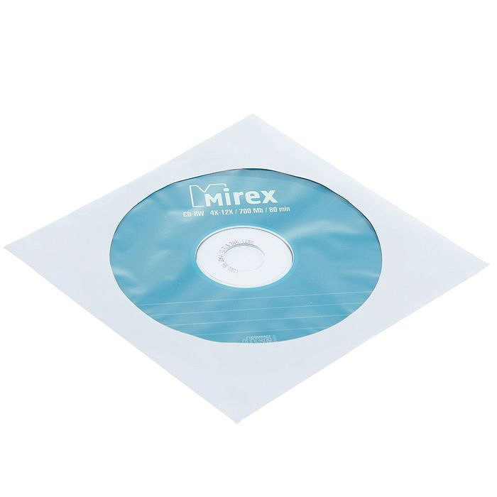 Диски CD-RW Mirex 700 Mb 4-12х в бумажном конверте с окном Диски CD-RW Mirex 700 Mb 4-12х в бумажном конверте с окном
