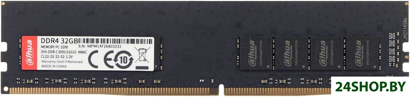 Оперативная память Dahua 32ГБ DDR4 3200 МГц DHI-DDR-C300U32G32 Оперативная память Dahua 32ГБ DDR4 3200 МГц DHI-DDR-C300U32G32