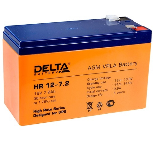 Аккумулятор для ИБП Delta HR 12-7.2 Аккумулятор для ИБП Delta HR 12-7.2