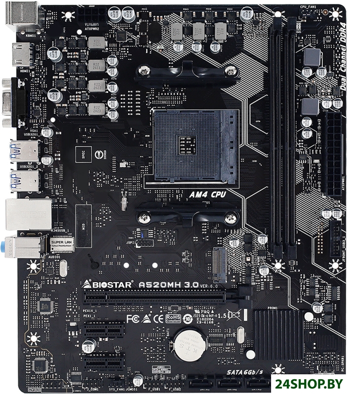 Материнская плата BIOSTAR A520MH 3.0 Ver. 6.0 Материнская плата BIOSTAR A520MH 3.0 Ver. 6.0