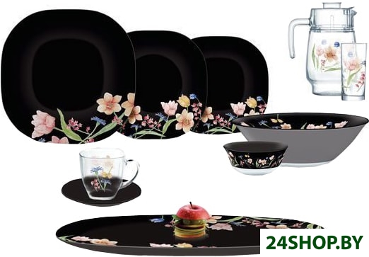 Столовый сервиз Luminarc Neo Carine Minuet Black N8126 Столовый сервиз Luminarc Neo Carine Minuet Black N8126