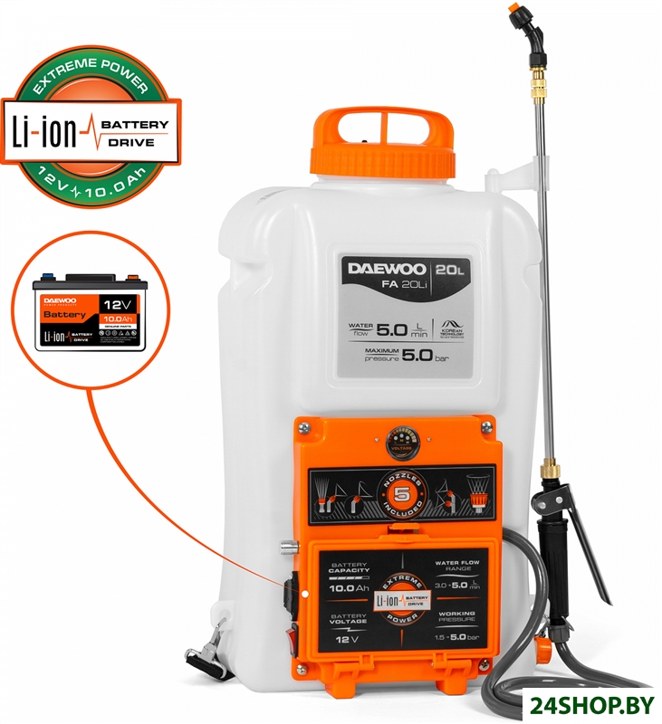 Аккумуляторный опрыскиватель Daewoo Power FA 20Li Аккумуляторный опрыскиватель Daewoo Power FA 20Li