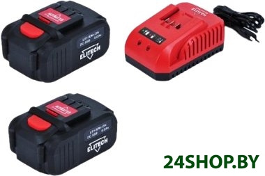 Аккумулятор с зарядным устройством ELITECH 1820.131800 (18В + 18В/2 Ah) Аккумулятор с зарядным устройством ELITECH 1820.131800 (18В + 18В/2 Ah)