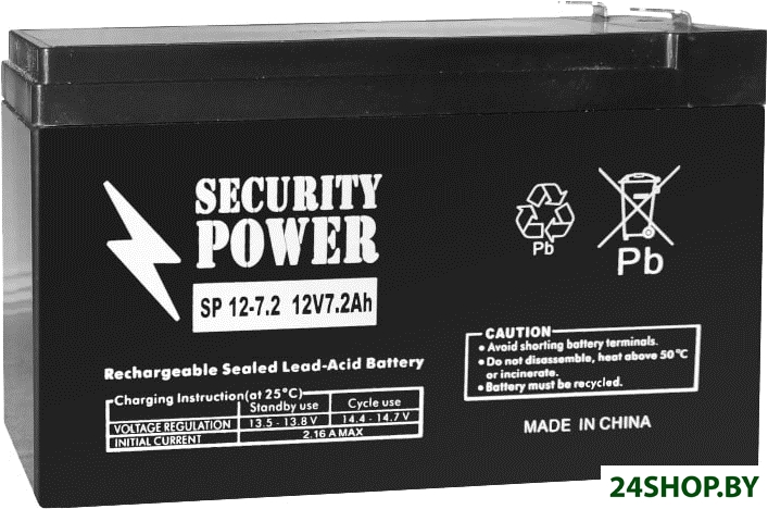 Аккумулятор для ИБП Security Power SP 12-7.2 F2 (12В/7.2 А·ч) Аккумулятор для ИБП Security Power SP 12-7.2 F2 (12В/7.2 А·ч)