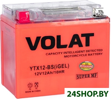 Мотоциклетный аккумулятор VOLAT YTX12-BS(iGEL) (12 А·ч) Мотоциклетный аккумулятор VOLAT YTX12-BS(iGEL) (12 А·ч)