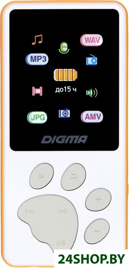 Плеер Digma S4 8GB (белый/оранжевый) Плеер Digma S4 8GB (белый/оранжевый)