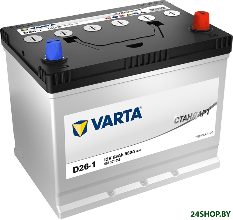 Автомобильный аккумулятор Varta Стандарт D26-1 6СТ-68.0 VL 568 301 058 (68 А·ч) Автомобильный аккумулятор Varta Стандарт D26-1 6СТ-68.0 VL 568 301 058 (68 А·ч)
