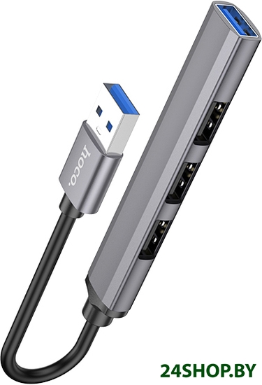 USB-хаб Hoco HB26 (серый) USB-хаб Hoco HB26 (серый)