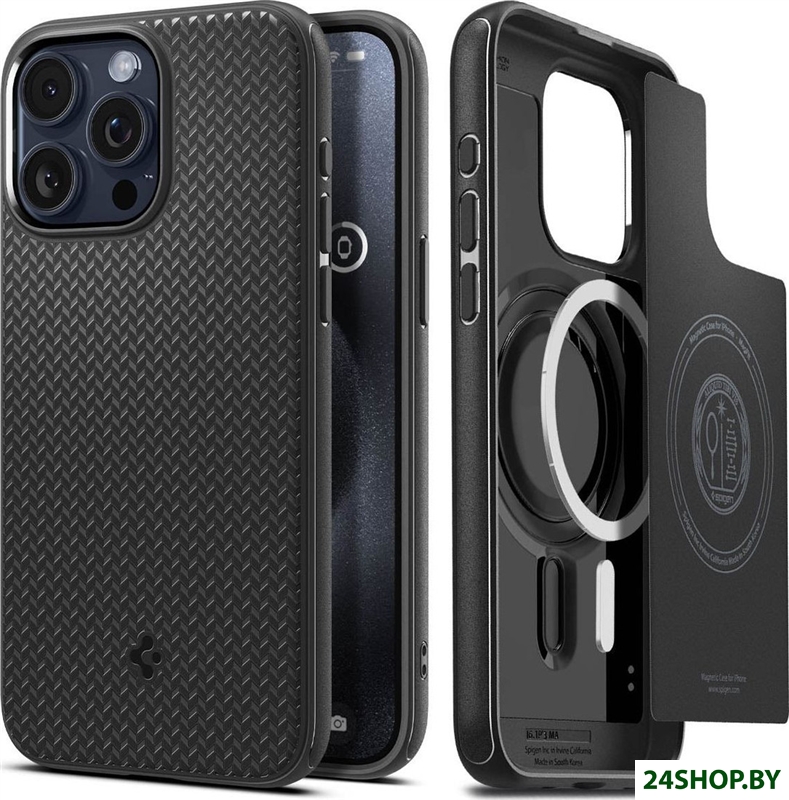 Чехол для телефона Spigen Mag Armor (MagFit) для iPhone 15 Pro ACS06736 (черный) Чехол для телефона Spigen Mag Armor (MagFit) для iPhone 15 Pro ACS06736 (черный)