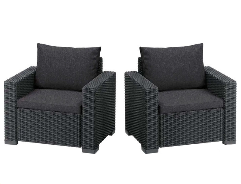 Комплект садовой мебели Keter California 2 Chairs 231561 (графит) Комплект садовой мебели Keter California 2 Chairs 231561 (графит)