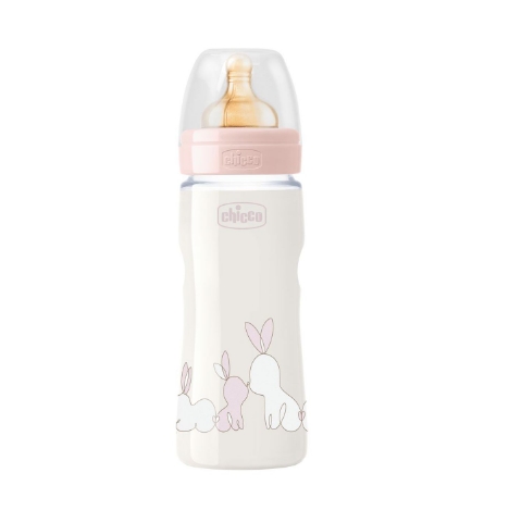 Бутылочка Chicco Original Touch Girl 330 мл (4м+) (с латексной соской) (00027634100000) Бутылочка Chicco Original Touch Girl 330 мл (4м+) (с латексной соской) (00027634100000)