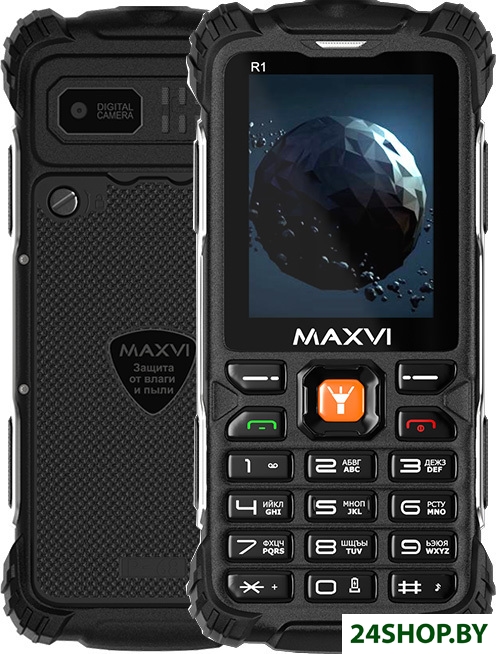Кнопочный телефон Maxvi R1 (черный) Кнопочный телефон Maxvi R1 (черный)