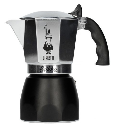Гейзерная кофеварка Bialetti Brikka 2020 (4 порции, черный) Гейзерная кофеварка Bialetti Brikka 2020 (4 порции, черный)